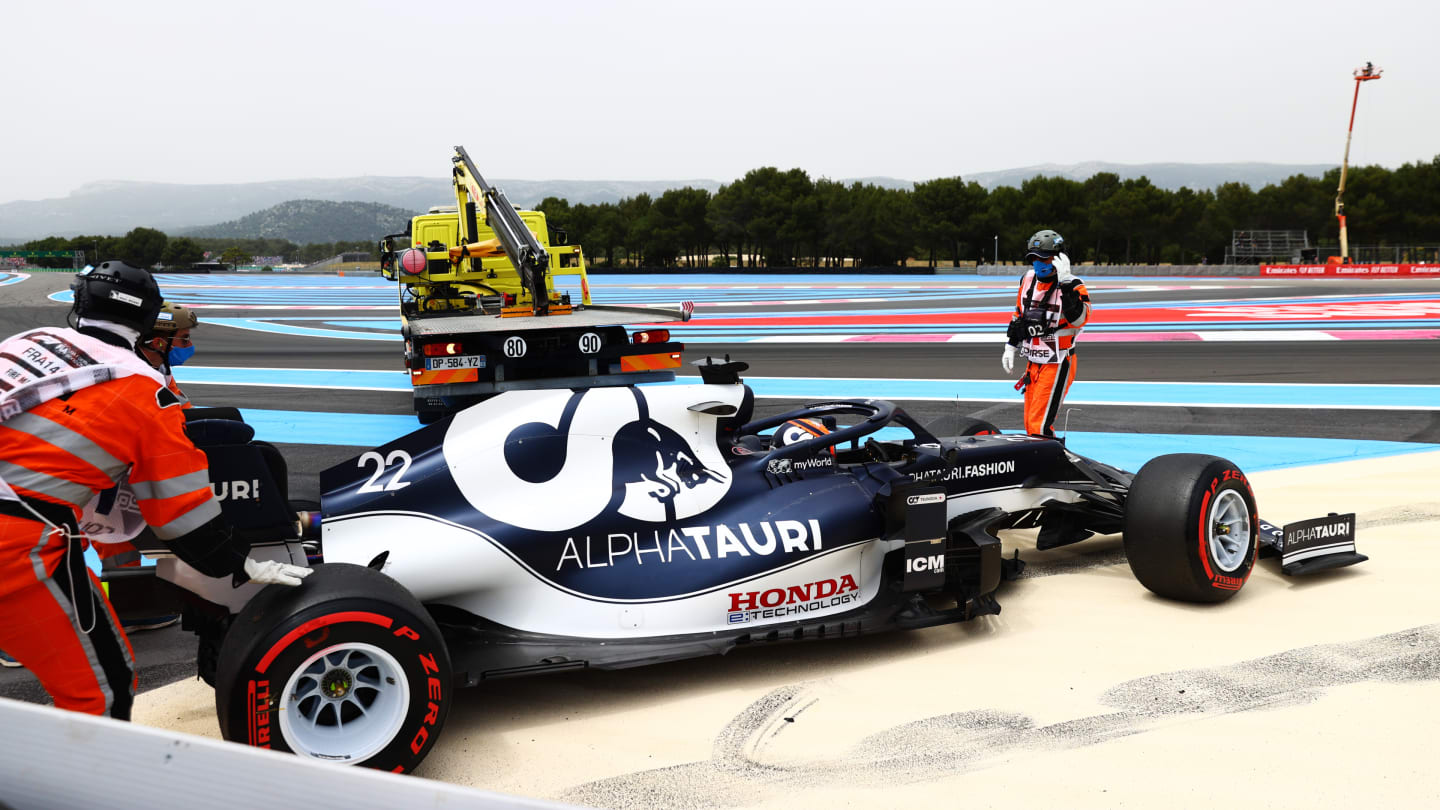 LE CASTELLET, FRANCE - JUNE 19: Yuki Tsunoda of Japan driving the (22) Scuderia AlphaTauri AT02