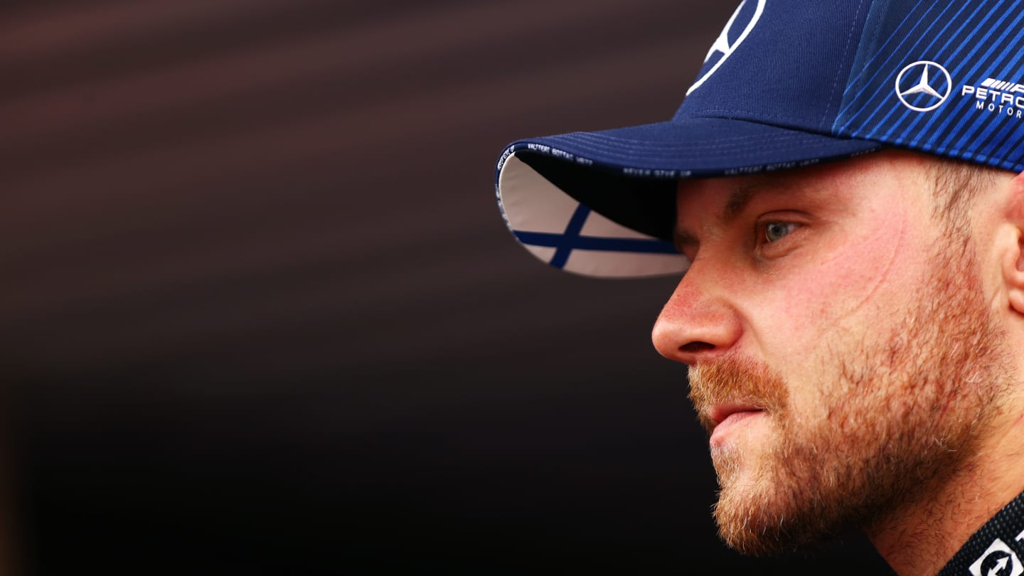 LE CASTELLET, FRANCE - JUNE 19: Third placed qualifier Valtteri Bottas of Finland and Mercedes GP looks on in parc ferme during qualifying ahead of the F1 Grand Prix of France at Circuit Paul Ricard on June 19, 2021 in Le Castellet, France. (Photo by Dan Istitene - Formula 1/Formula 1 via Getty Images)