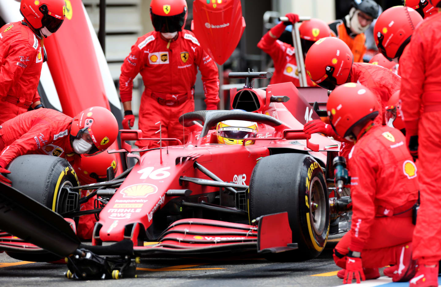 LE CASTELLET, FRANCE - JUNE 20: Charles Leclerc of Monaco driving the (16) Scuderia Ferrari SF21