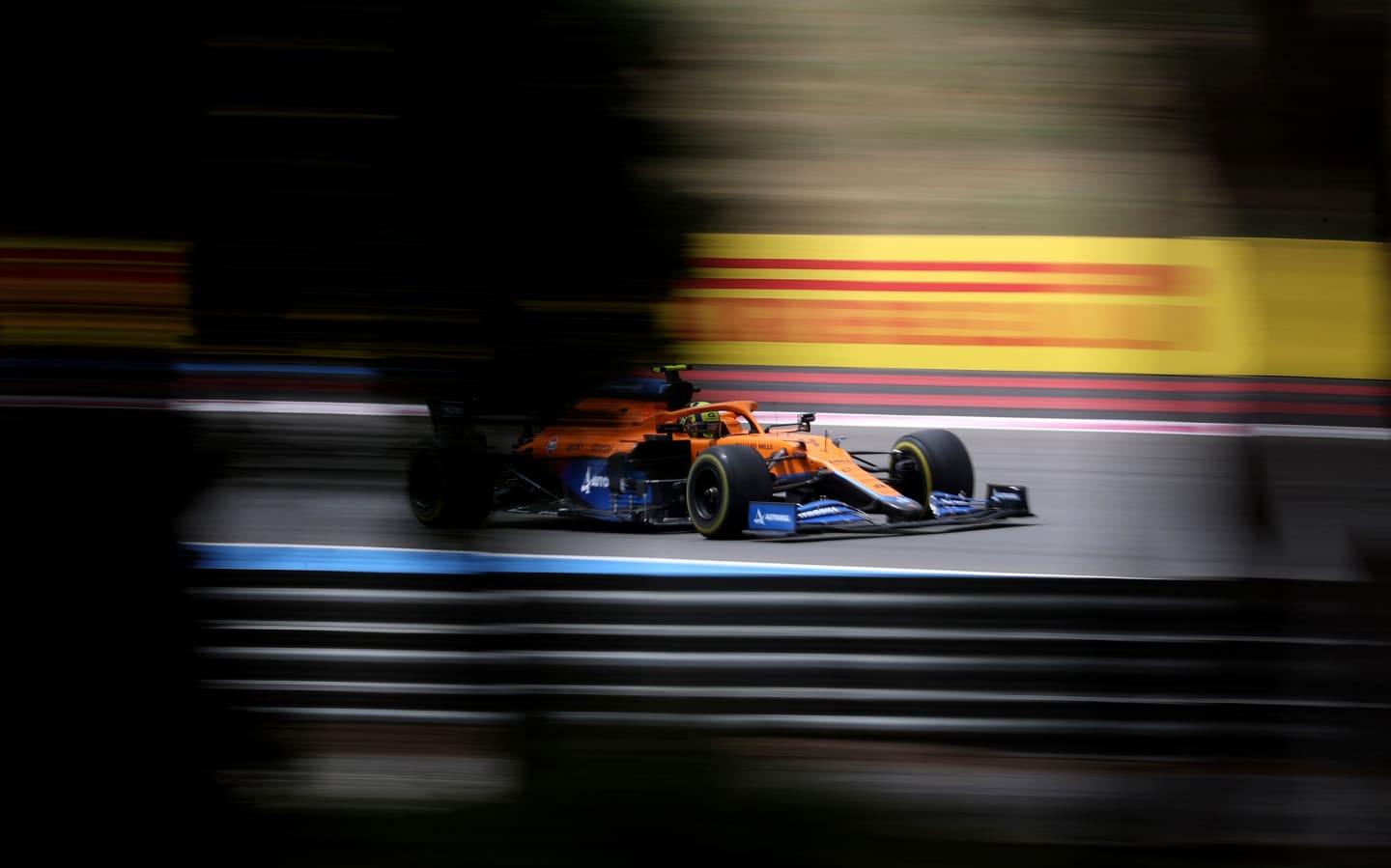 LE CASTELLET, FRANCE - JUNE 20: Lando Norris of Great Britain driving the (4) McLaren F1 Team MCL35M Mercedes on track during the F1 Grand Prix of France at Circuit Paul Ricard on June 20, 2021 in Le Castellet, France. (Photo by Clive Rose/Getty Images)