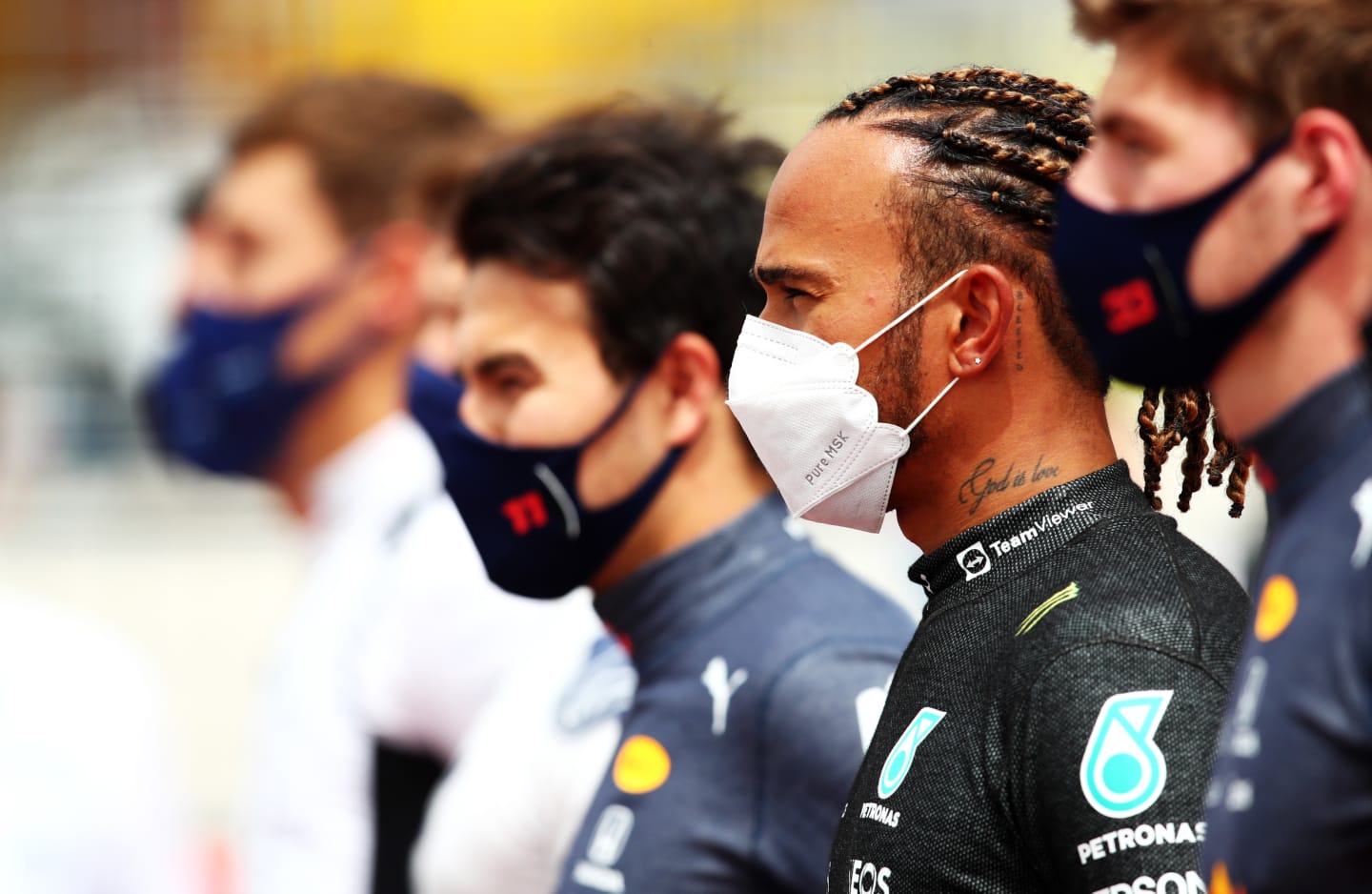 LE CASTELLET, FRANCE - JUNE 20: Lewis Hamilton of Great Britain and Mercedes GP looks on as he