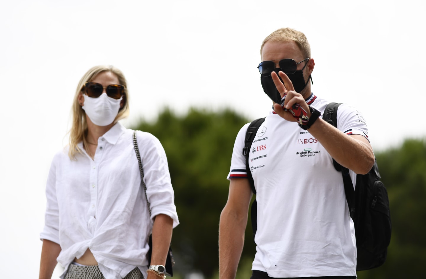 LE CASTELLET, FRANCE - JUNE 17:  Valtteri Bottas of Finland and Mercedes GP walks in the Paddock