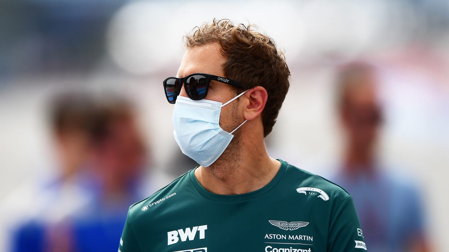 LE CASTELLET, FRANCE - JUNE 17: Sebastian Vettel of Germany and Aston Martin F1 Team walks the