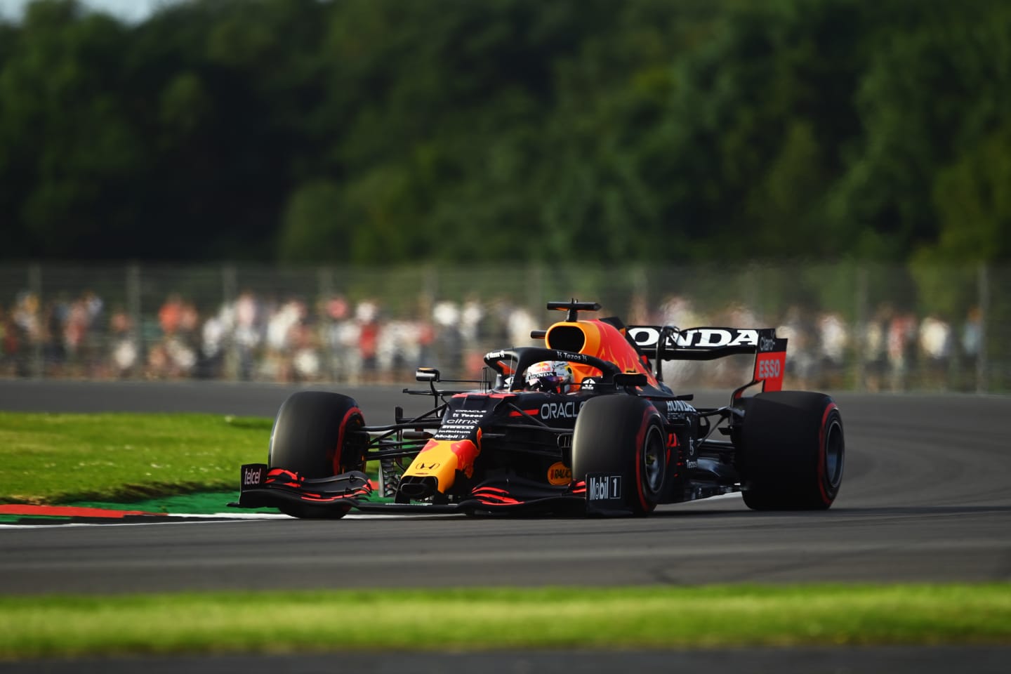 NORTHAMPTON, ENGLAND - JULY 16: Max Verstappen of the Netherlands driving the (33) Red Bull Racing