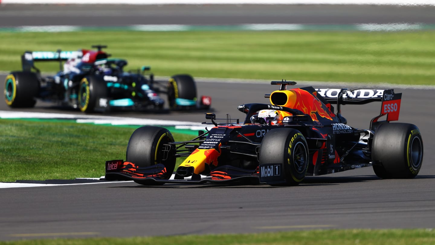 NORTHAMPTON, ENGLAND - JULY 17: Max Verstappen of the Netherlands driving the (33) Red Bull Racing
