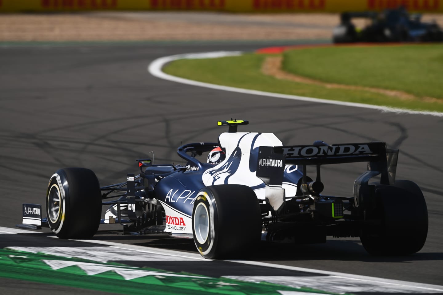 NORTHAMPTON, ENGLAND - JULY 18: Pierre Gasly of France driving the (10) Scuderia AlphaTauri AT02