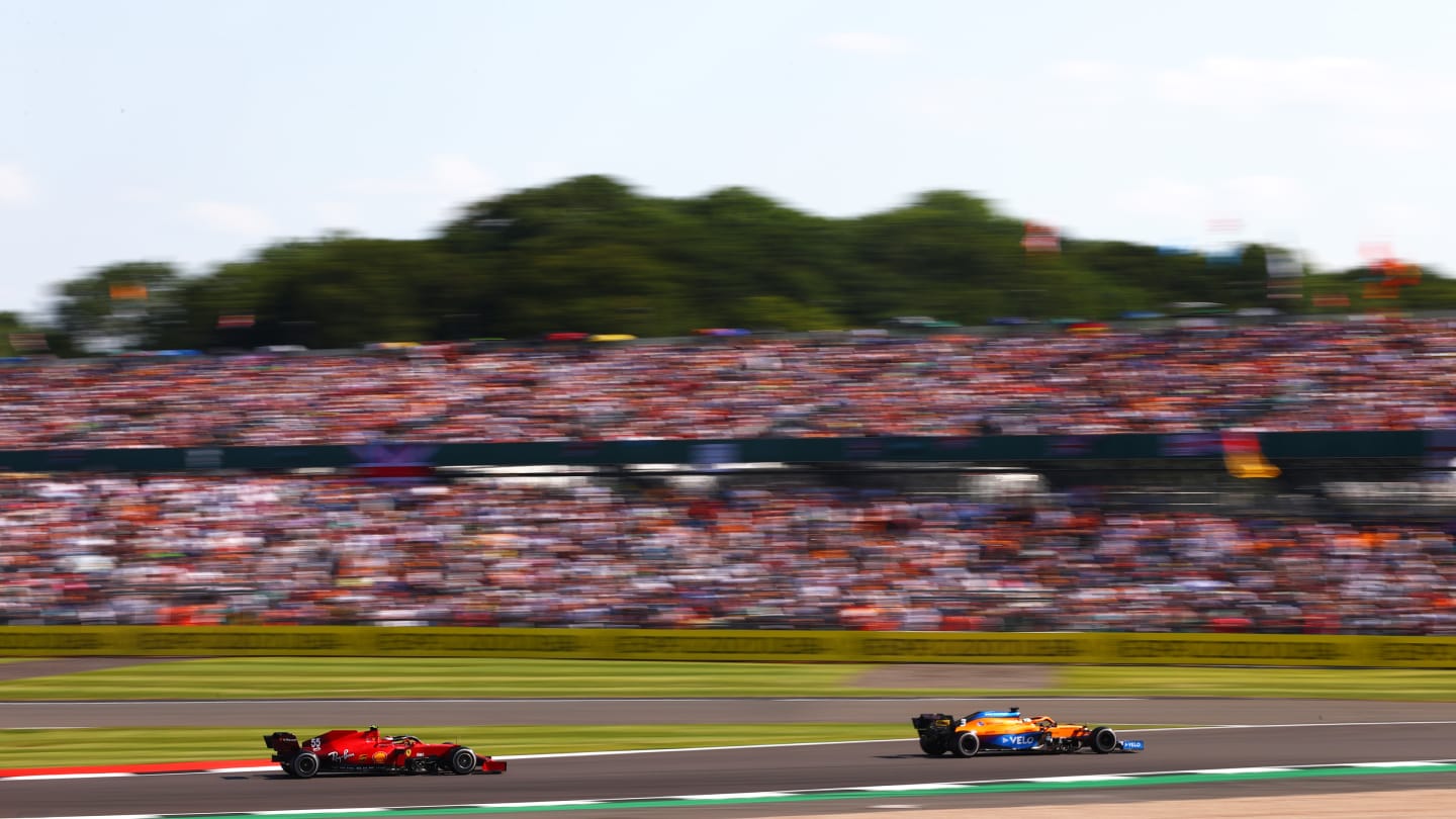 NORTHAMPTON, ENGLAND - JULY 18: Daniel Ricciardo of Australia driving the (3) McLaren F1 Team