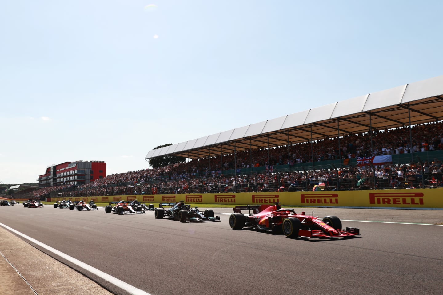 NORTHAMPTON, ENGLAND - JULY 18: Charles Leclerc of Monaco driving the (16) Scuderia Ferrari SF21