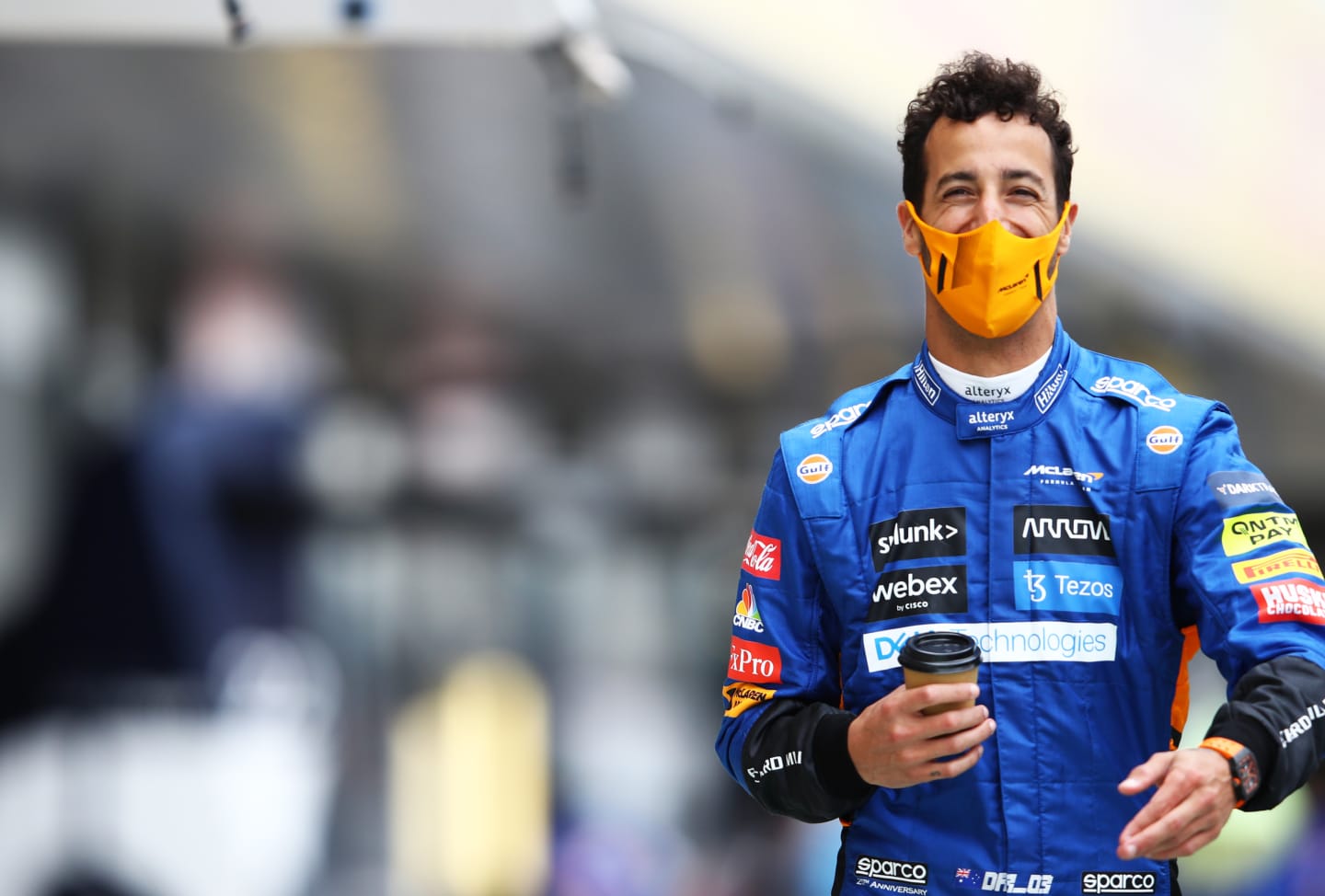 NORTHAMPTON, ENGLAND - JULY 15: Daniel Ricciardo of Australia and McLaren F1 looks on during