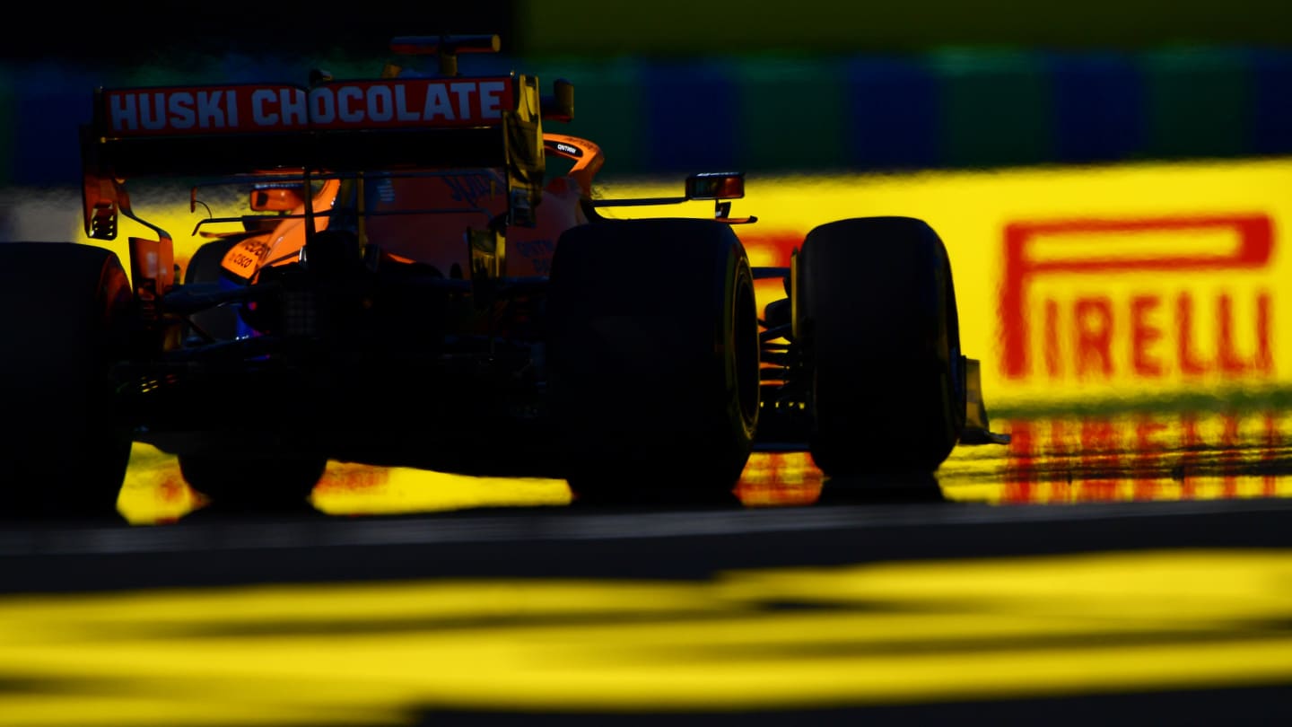 BUDAPEST, HUNGARY - JULY 30: Daniel Ricciardo of Australia driving the (3) McLaren F1 Team MCL35M