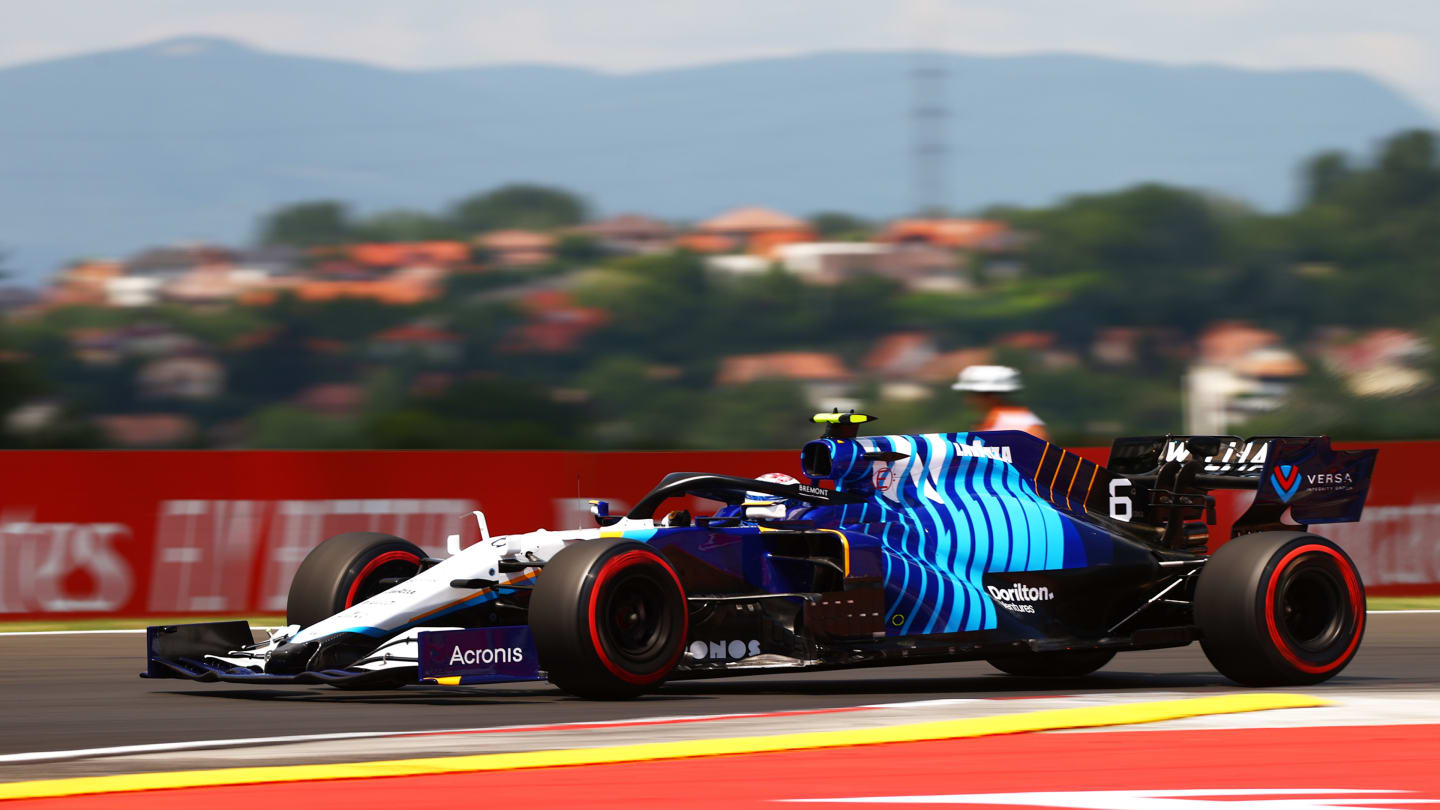 BUDAPEST, HUNGARY - JULY 31: Nicholas Latifi of Canada driving the (6) Williams Racing FW43B