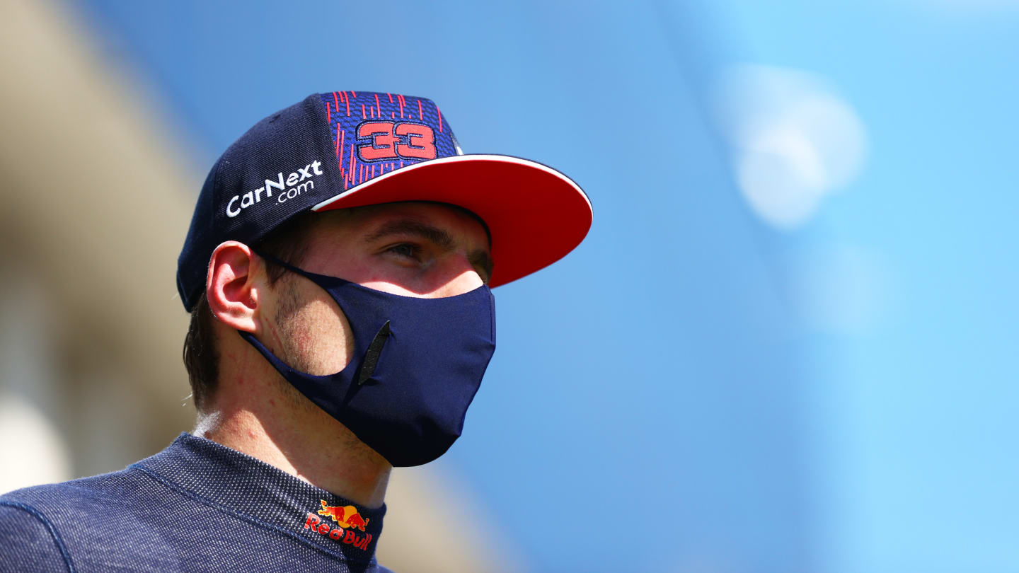 BUDAPEST, HUNGARY - JULY 31: Third place qualifier Max Verstappen of Netherlands and Red Bull Racing looks on in parc ferme during qualifying ahead of the F1 Grand Prix of Hungary at Hungaroring on July 31, 2021 in Budapest, Hungary. (Photo by Dan Istitene - Formula 1/Formula 1 via Getty Images)