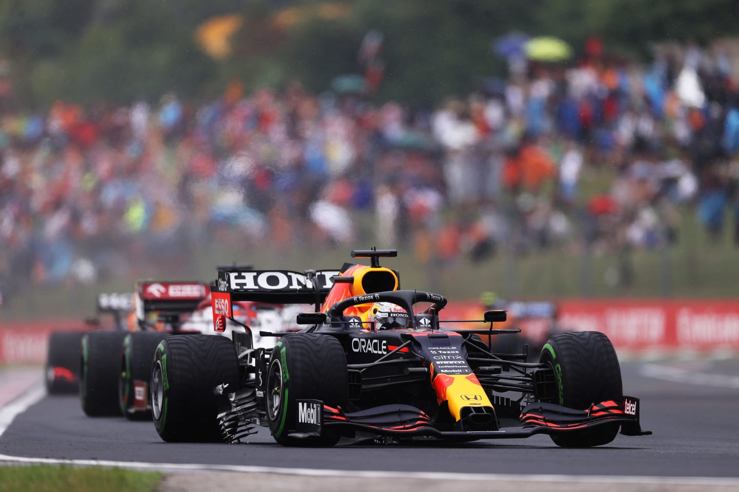 BUDAPEST, HUNGARY - AUGUST 01: Max Verstappen of the Netherlands driving the (33) Red Bull Racing