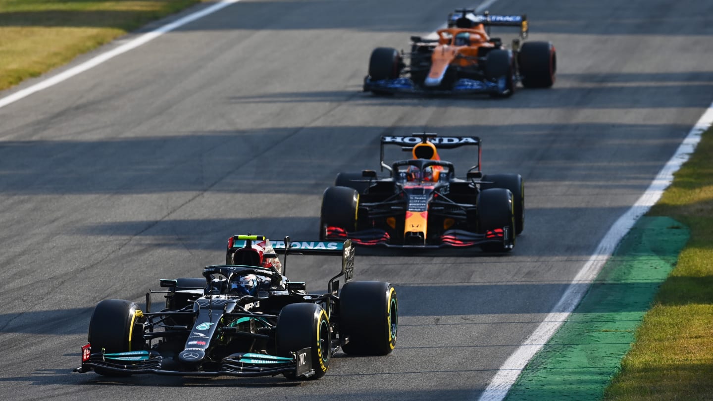 MONZA, ITALY - SEPTEMBER 11: Valtteri Bottas of Finland driving the (77) Mercedes AMG Petronas F1