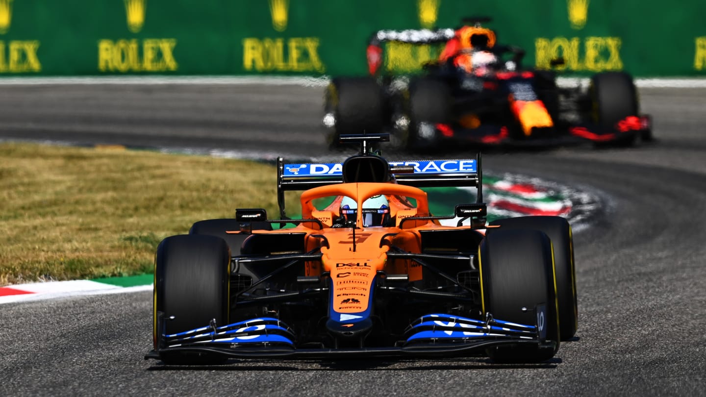 MONZA, ITALY - SEPTEMBER 12: Daniel Ricciardo of Australia driving the (3) McLaren F1 Team MCL35M