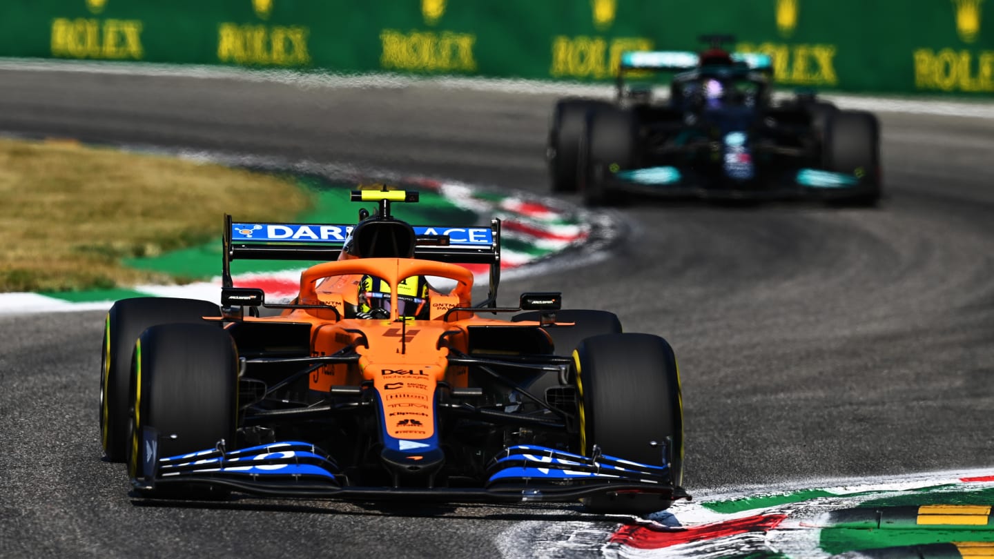 MONZA, ITALY - SEPTEMBER 12: Lando Norris of Great Britain driving the (4) McLaren F1 Team MCL35M