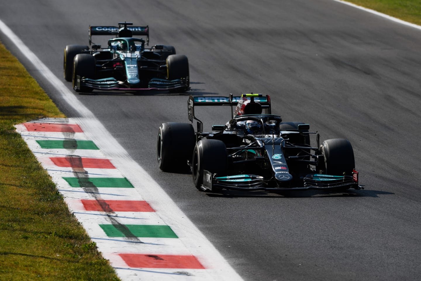 MONZA, ITALY - SEPTEMBER 12: Valtteri Bottas of Finland driving the (77) Mercedes AMG Petronas F1