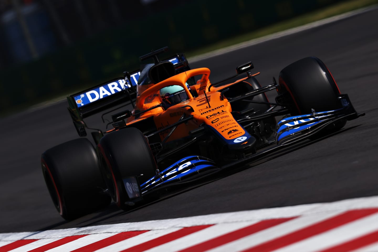MEXICO CITY, MEXICO - NOVEMBER 06: Daniel Ricciardo of Australia driving the (3) McLaren F1 Team MCL35M Mercedes during final practice ahead of the F1 Grand Prix of Mexico at Autodromo Hermanos Rodriguez on November 06, 2021 in Mexico City, Mexico. (Photo by Lars Baron/Getty Images)