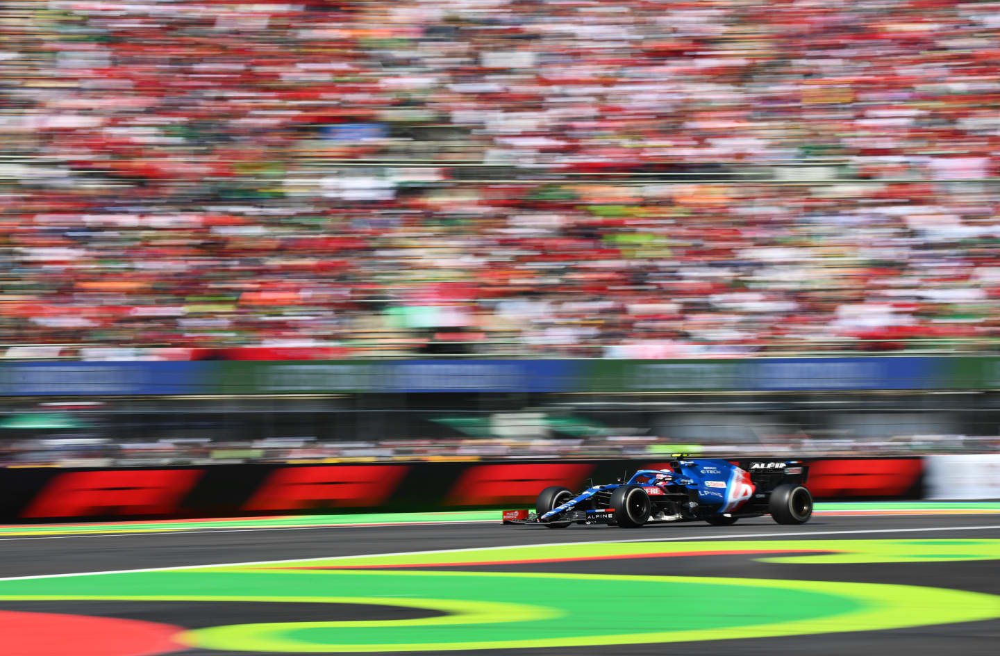 MEXICO CITY, MEXICO - NOVEMBER 07: Esteban Ocon of France driving the (31) Alpine A521 Renault on track during the F1 Grand Prix of Mexico at Autodromo Hermanos Rodriguez on November 07, 2021 in Mexico City, Mexico. (Photo by Clive Mason/Getty Images)