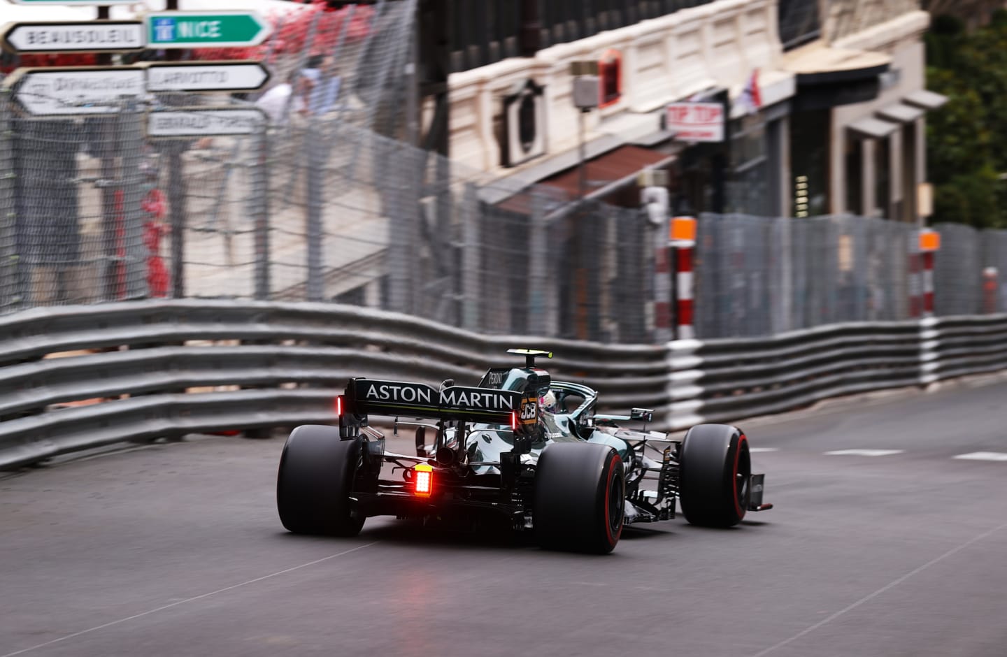 MONTE-CARLO, MONACO - MAY 22: Sebastian Vettel of Germany driving the (5) Aston Martin AMR21 Mercedes on track during final practice practice prior to the F1 Grand Prix of Monaco at Circuit de Monaco on May 22, 2021 in Monte-Carlo, Monaco. (Photo by Lars Baron/Getty Images)