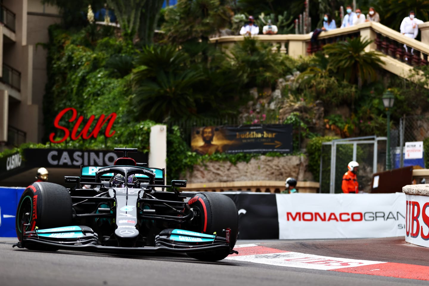 MONTE-CARLO, MONACO - MAY 22: Lewis Hamilton of Great Britain driving the (44) Mercedes AMG