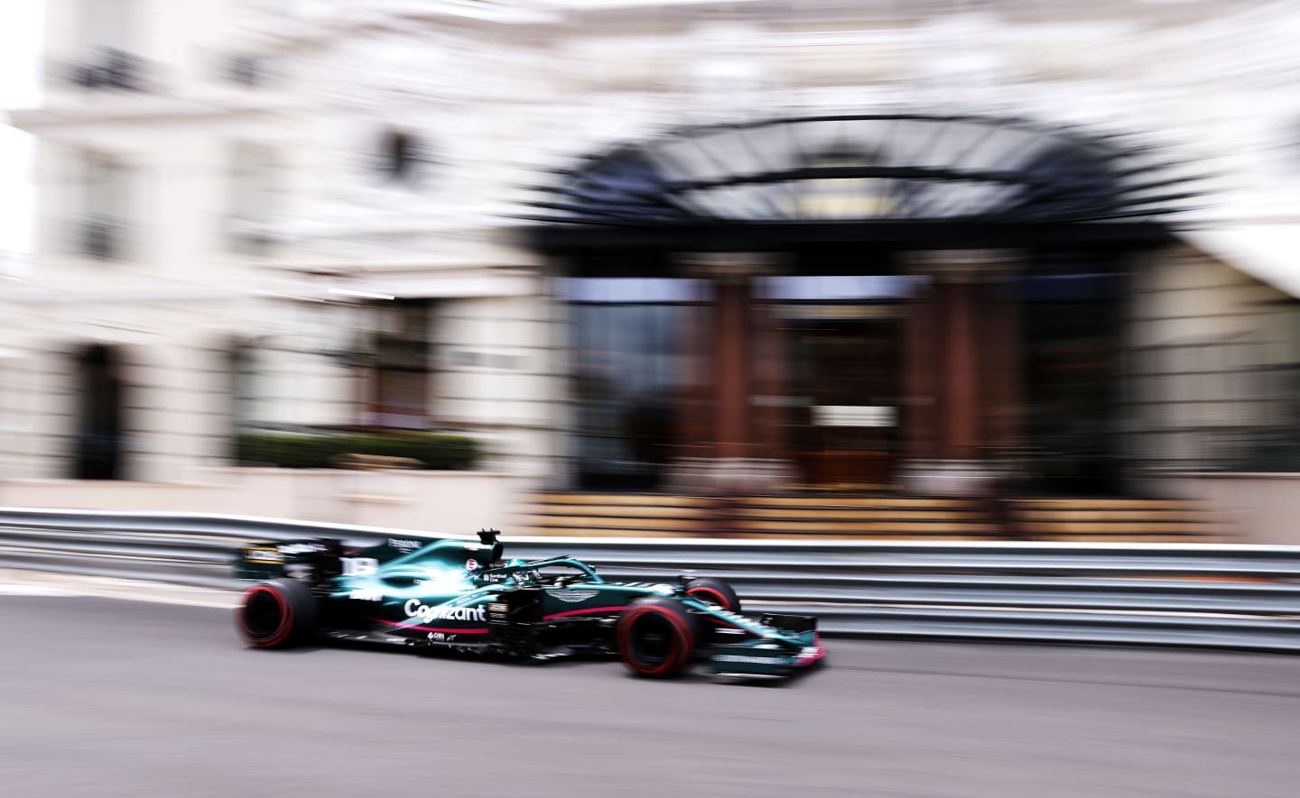 MONTE-CARLO, MONACO - MAY 22: Lance Stroll of Canada driving the (18) Aston Martin AMR21 Mercedes on track during final practice prior to the F1 Grand Prix of Monaco at Circuit de Monaco on May 22, 2021 in Monte-Carlo, Monaco. (Photo by Lars Baron/Getty Images)