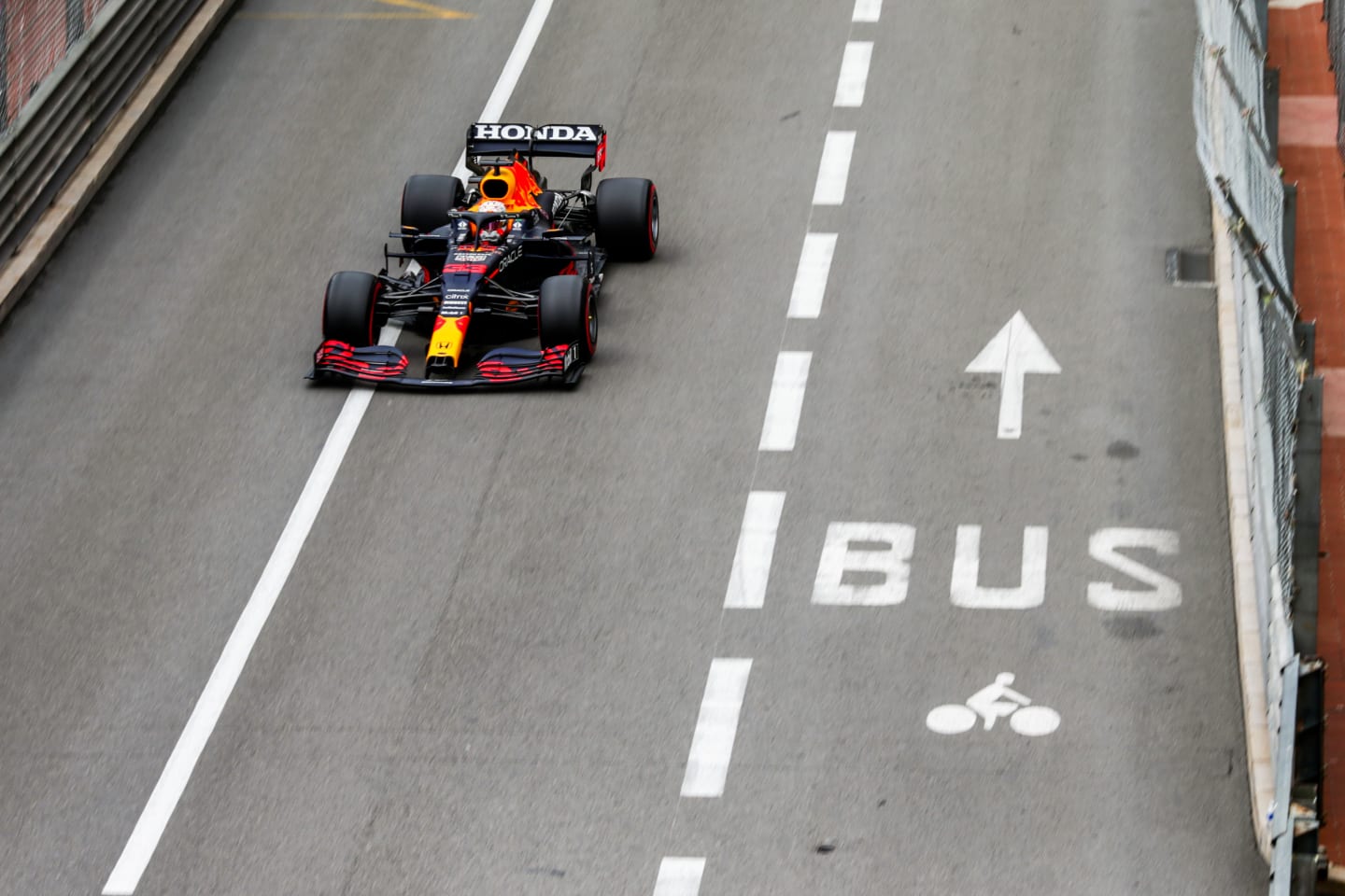 MONTE-CARLO, MONACO - MAY 22: Max Verstappen of Red Bull Racing and The Netherlands  during practice/qualifying ahead of the F1 Grand Prix of Monaco at Circuit de Monaco on May 22, 2021 in Monte-Carlo, Monaco. (Photo by Peter Fox/Getty Images)