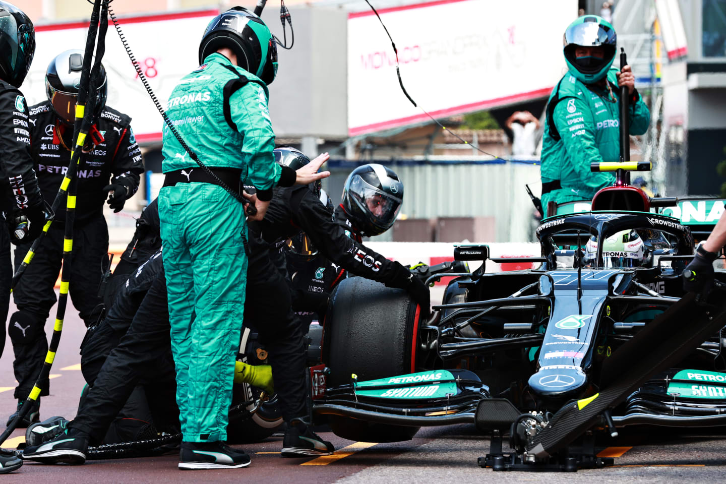 MONTE-CARLO, MONACO - MAY 23: Valtteri Bottas of Finland driving the (77) Mercedes AMG Petronas F1