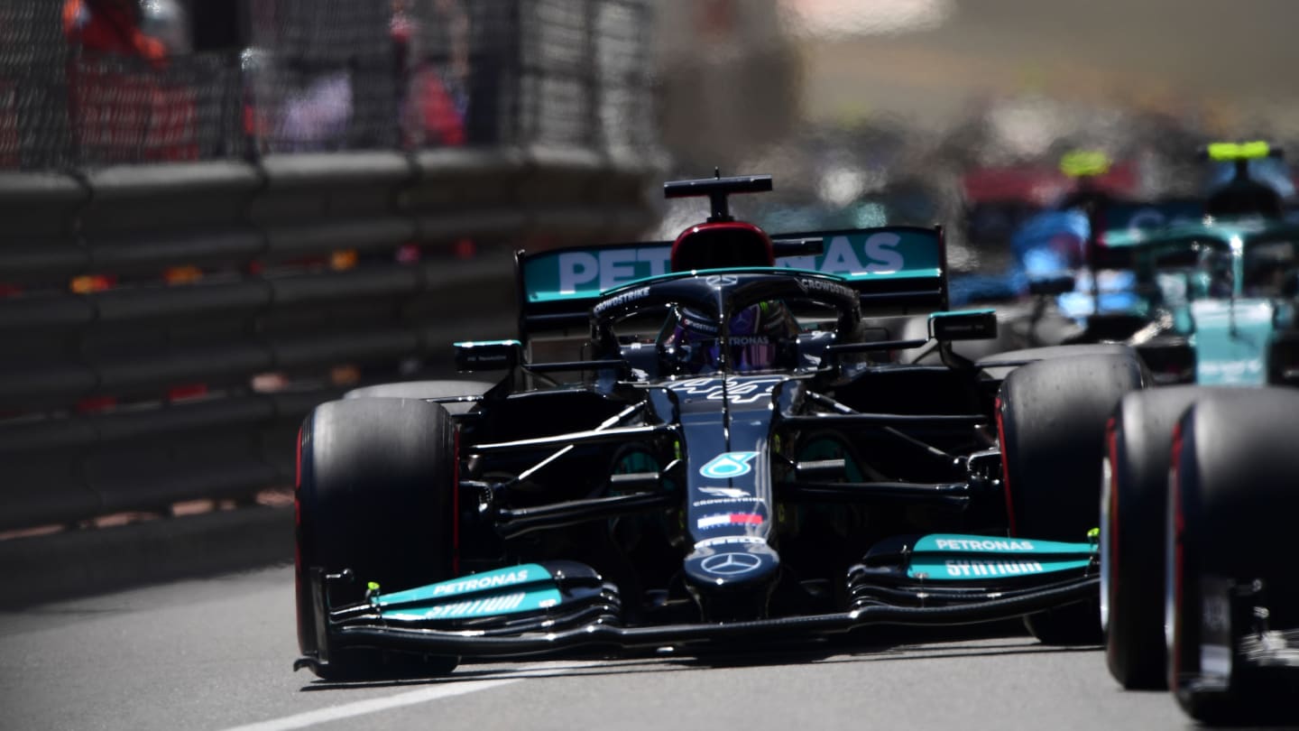 MONTE-CARLO, MONACO - MAY 23: Lewis Hamilton of Great Britain driving the (44) Mercedes AMG