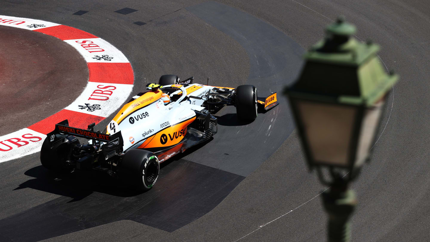 MONTE-CARLO, MONACO - MAY 20: Lando Norris of Great Britain driving the (4) McLaren F1 Team MCL35M