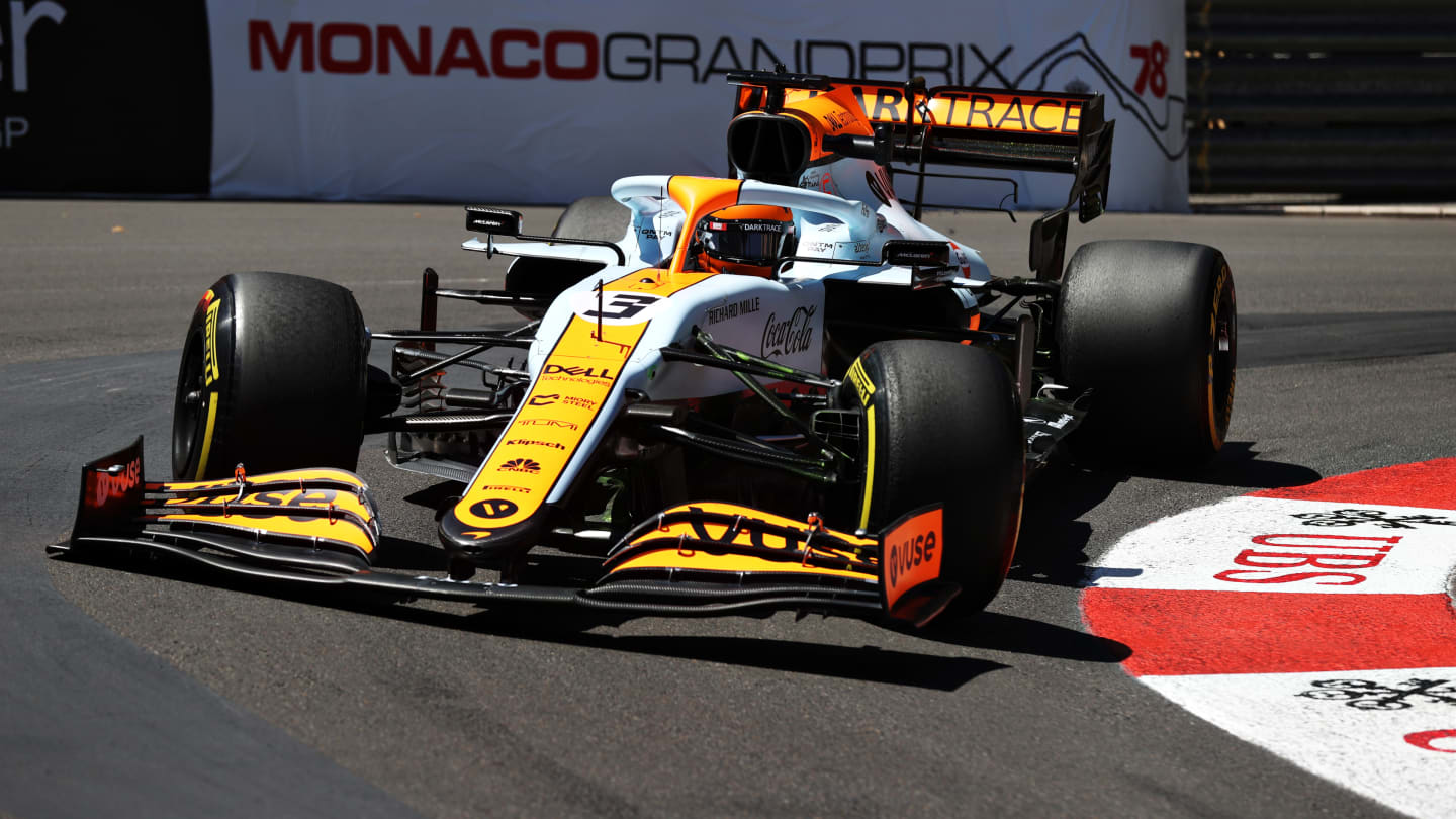 MONTE-CARLO, MONACO - MAY 20: Daniel Ricciardo of Australia driving the (3) McLaren F1 Team MCL35M