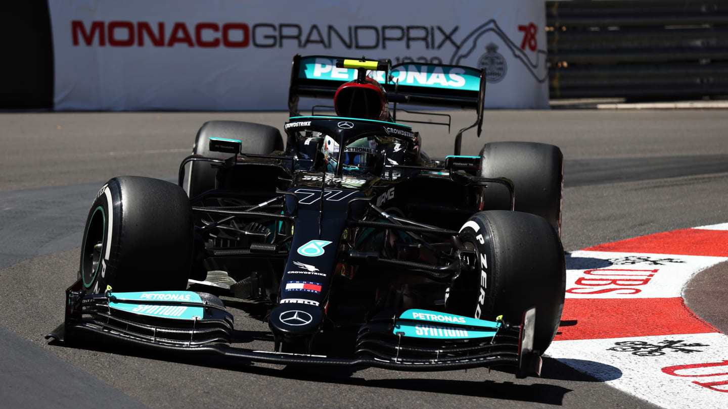 MONTE-CARLO, MONACO - MAY 20: Valtteri Bottas of Finland driving the (77) Mercedes AMG Petronas F1