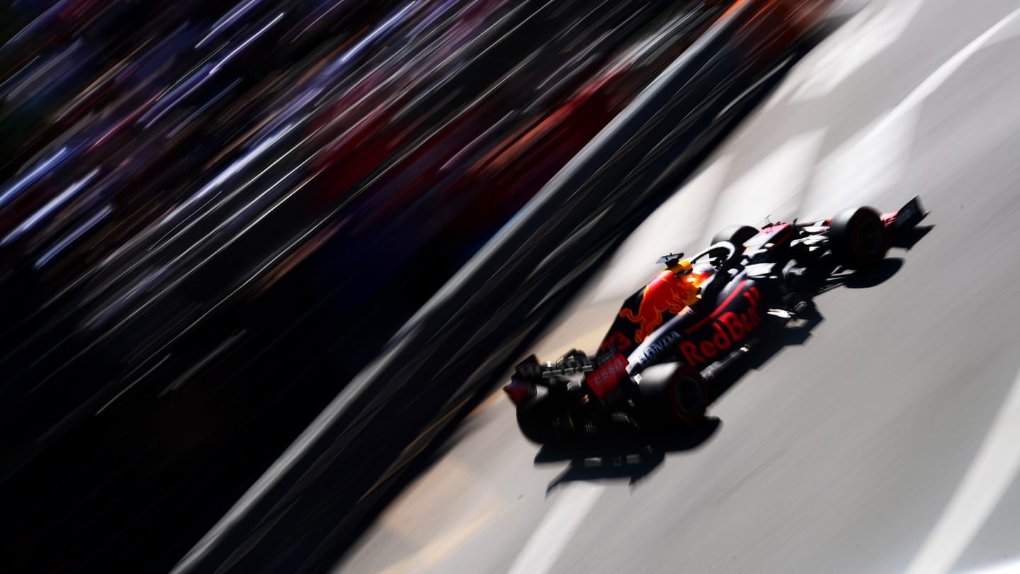MONTE-CARLO, MONACO - MAY 20: Max Verstappen of the Netherlands driving the (33) Red Bull Racing RB16B Honda on track during practice ahead of the F1 Grand Prix of Monaco at Circuit de Monaco on May 20, 2021 in Monte-Carlo, Monaco. (Photo by Mario Renzi - Formula 1/Formula 1 via Getty Images)