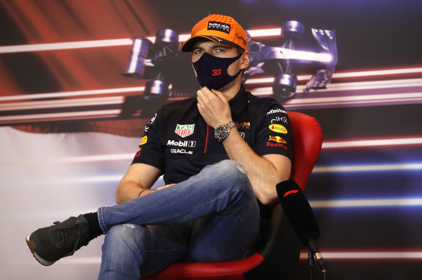 MONTE-CARLO, MONACO - MAY 19: Max Verstappen of Netherlands and Red Bull Racing talks in the