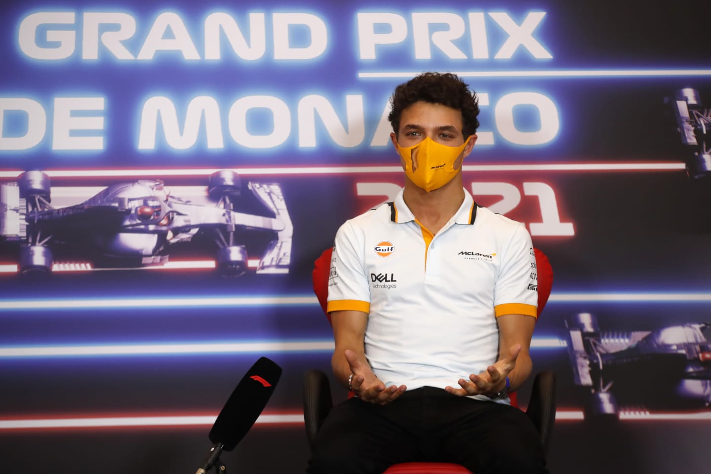 MONTE-CARLO, MONACO - MAY 19: Lando Norris of Great Britain and McLaren F1 talks in the Drivers