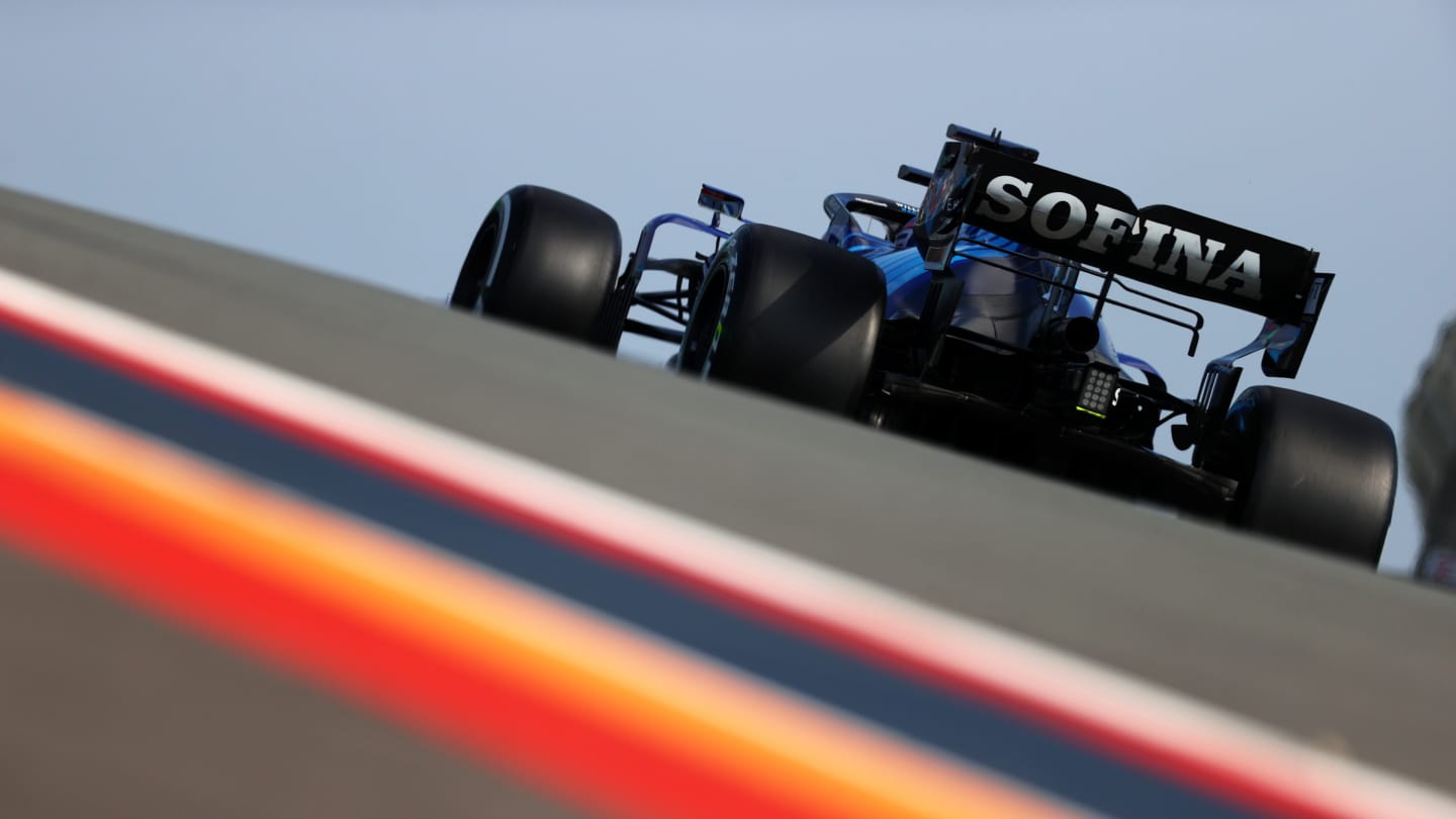ZANDVOORT, NETHERLANDS - SEPTEMBER 03: George Russell of Great Britain driving the (63) Williams Racing FW43B Mercedes during practice ahead of the F1 Grand Prix of The Netherlands at Circuit Zandvoort on September 03, 2021 in Zandvoort, Netherlands. (Photo by Clive Rose - Formula 1/Formula 1 via Getty Images)
