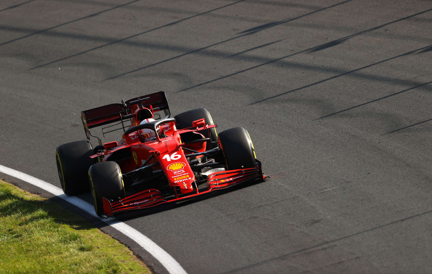 ZANDVOORT, NETHERLANDS - SEPTEMBER 03: Charles Leclerc of Monaco driving the (16) Scuderia Ferrari SF21 during practice ahead of the F1 Grand Prix of The Netherlands at Circuit Zandvoort on September 03, 2021 in Zandvoort, Netherlands. (Photo by Bryn Lennon/Getty Images)