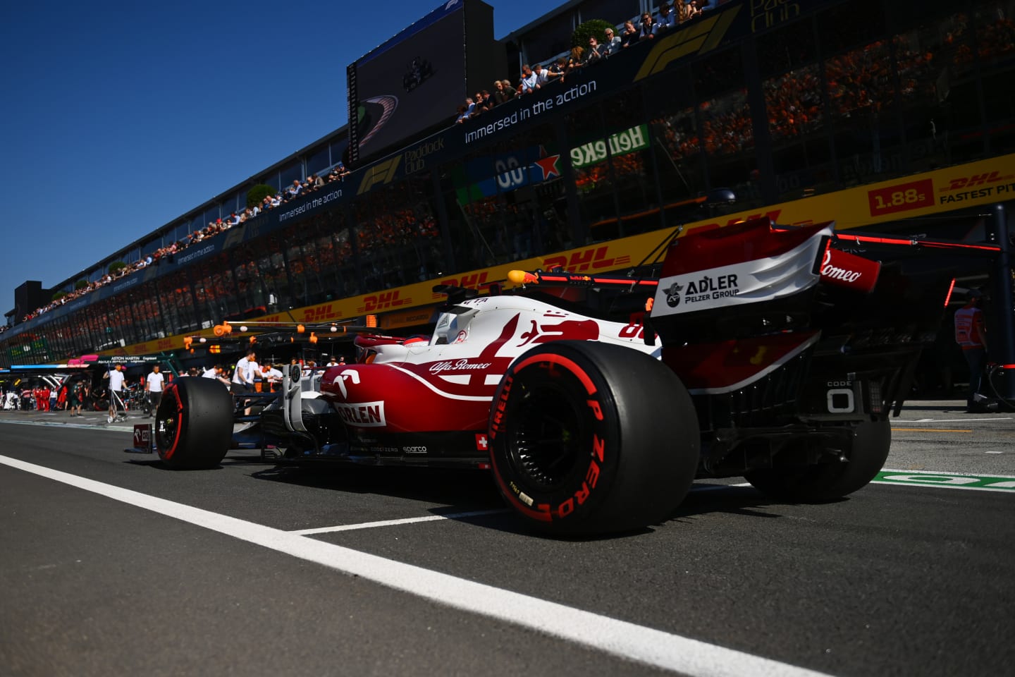 ZANDVOORT, NETHERLANDS - SEPTEMBER 04: Robert Kubica of Poland driving the (88) Alfa Romeo Racing C41 Ferrari in the Pitlane during qualifying ahead of the F1 Grand Prix of The Netherlands at Circuit Zandvoort on September 04, 2021 in Zandvoort, Netherlands. (Photo by Dan Mullan/Getty Images)