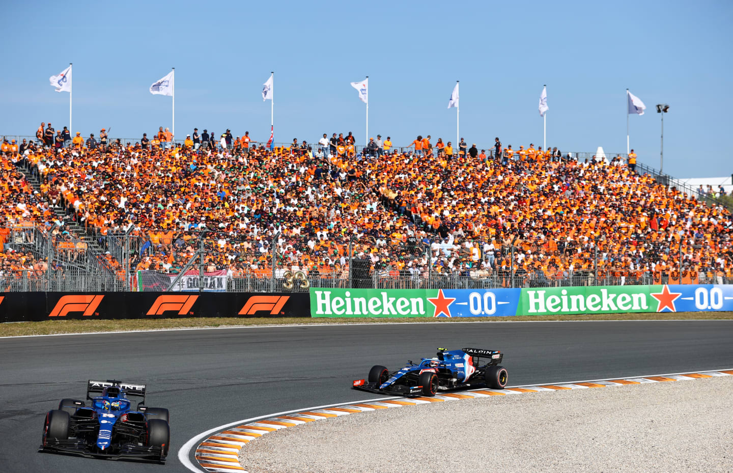 ZANDVOORT, NETHERLANDS - SEPTEMBER 05: Fernando Alonso of Spain driving the (14) Alpine A521