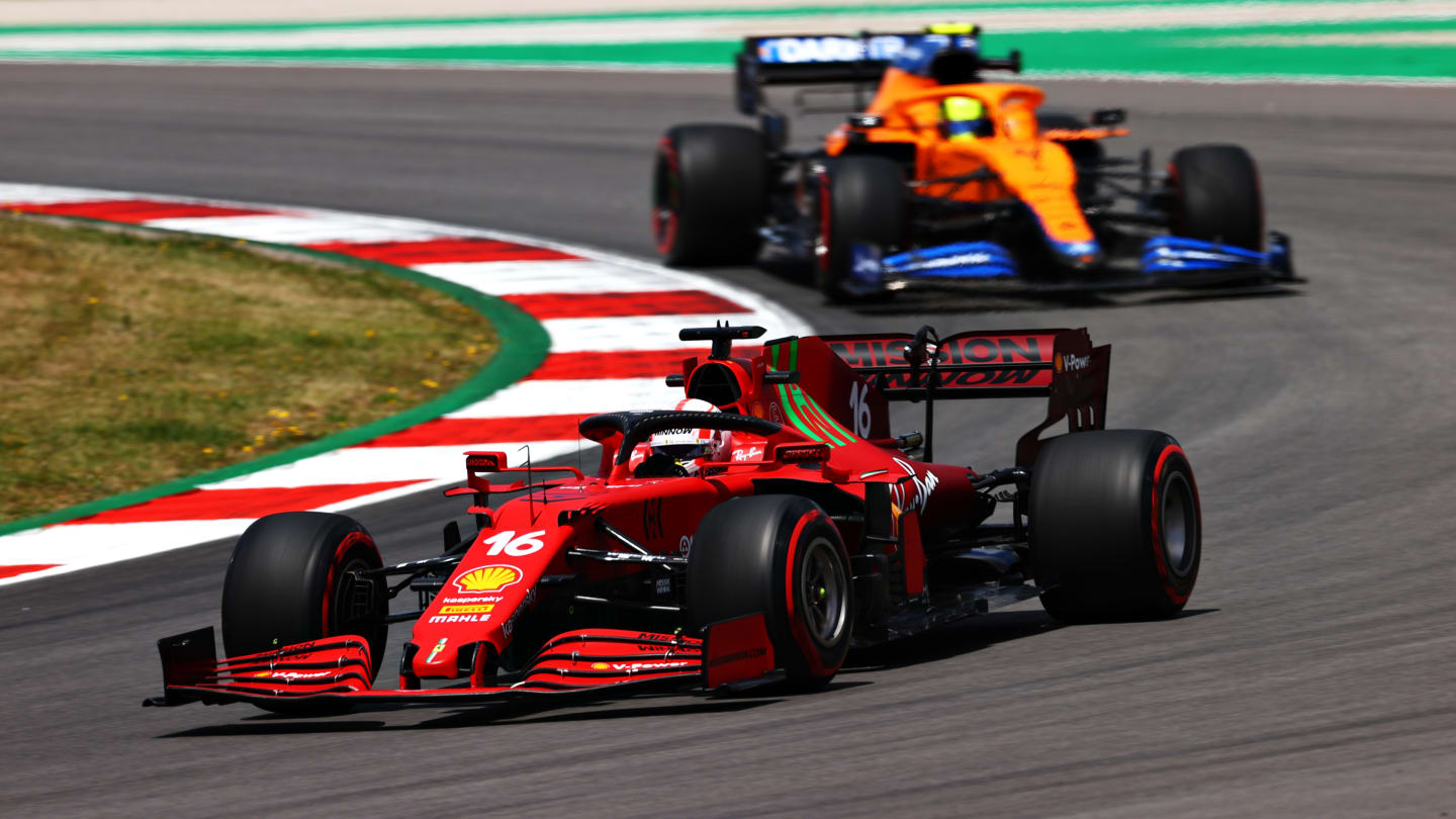 PORTIMAO, PORTUGAL - APRIL 30: Charles Leclerc of Monaco driving the (16) Scuderia Ferrari SF21