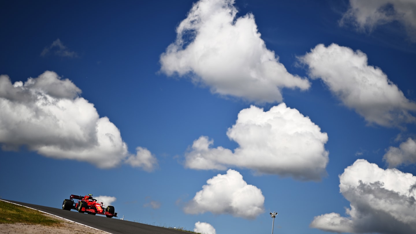PORTIMAO, PORTUGAL - APRIL 30: Carlos Sainz of Spain driving the (55) Scuderia Ferrari SF21 on