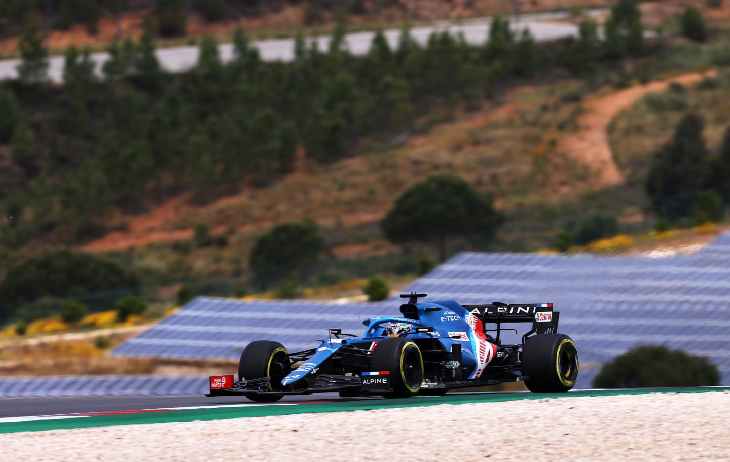 PORTIMAO, PORTUGAL - MAY 01: Fernando Alonso of Spain driving the (14) Alpine A521 Renault on track