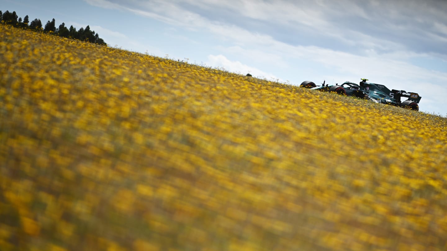 PORTIMAO, PORTUGAL - MAY 01: Sebastian Vettel of Germany driving the (5) Aston Martin AMR21