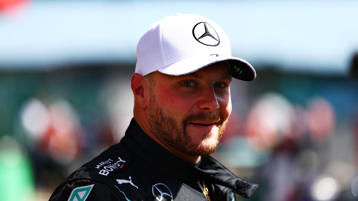 PORTIMAO, PORTUGAL - MAY 01: Pole position qualifier Valtteri Bottas of Finland and Mercedes GP looks on in parc ferme during qualifying for the F1 Grand Prix of Portugal at Autodromo Internacional Do Algarve on May 01, 2021 in Portimao, Portugal. (Photo by Dan Istitene - Formula 1/Formula 1 via Getty Images)