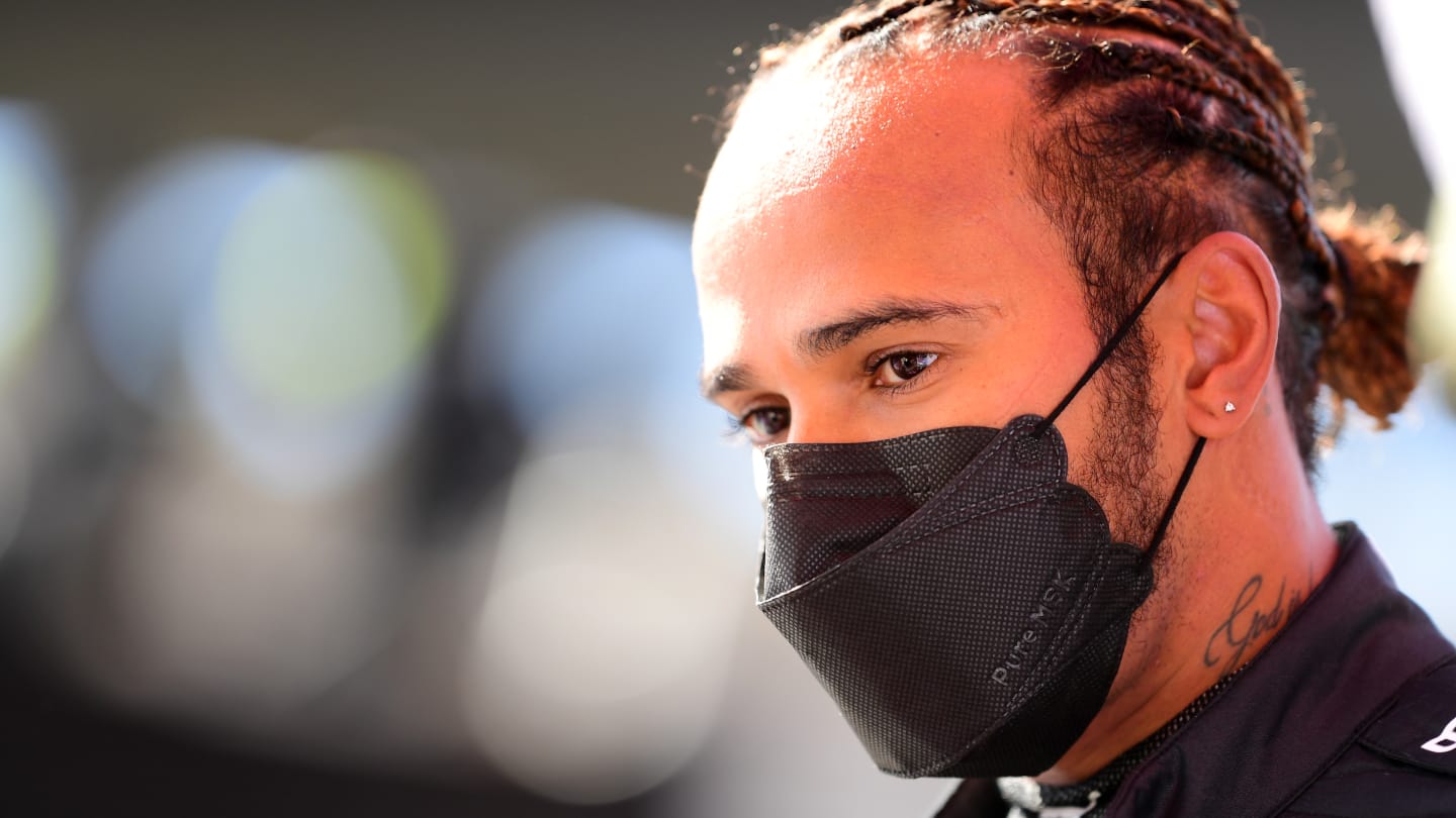 PORTIMAO, PORTUGAL - MAY 01: Second placed qualifier Lewis Hamilton of Great Britain and Mercedes