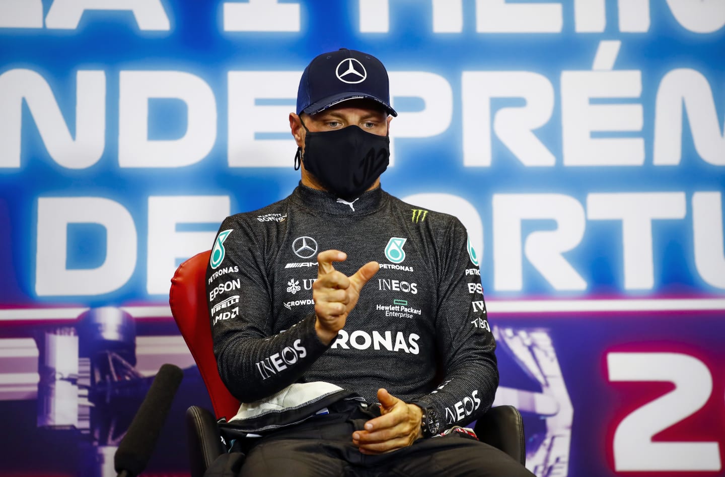 PORTIMAO, PORTUGAL - MAY 01: Pole position qualifier Valtteri Bottas of Finland and Mercedes GP