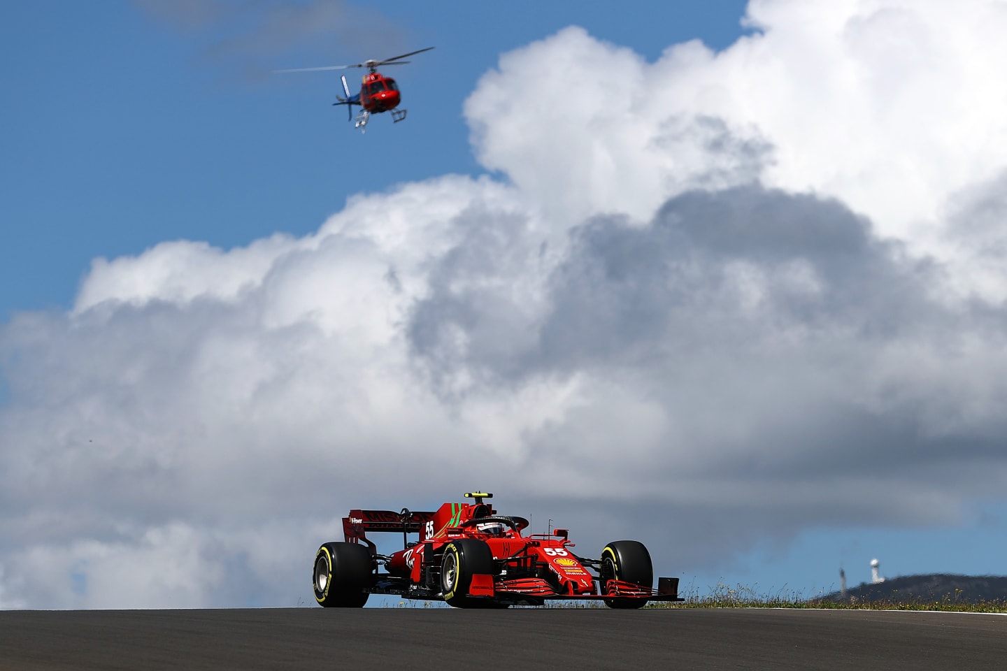PORTIMAO, PORTUGAL - MAY 01: Carlos Sainz of Spain driving the (55) Scuderia Ferrari SF21 on track