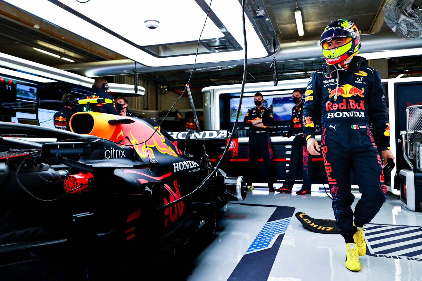 PORTIMAO, PORTUGAL - MAY 02: Sergio Perez of Mexico and Red Bull Racing prepares to drive in the