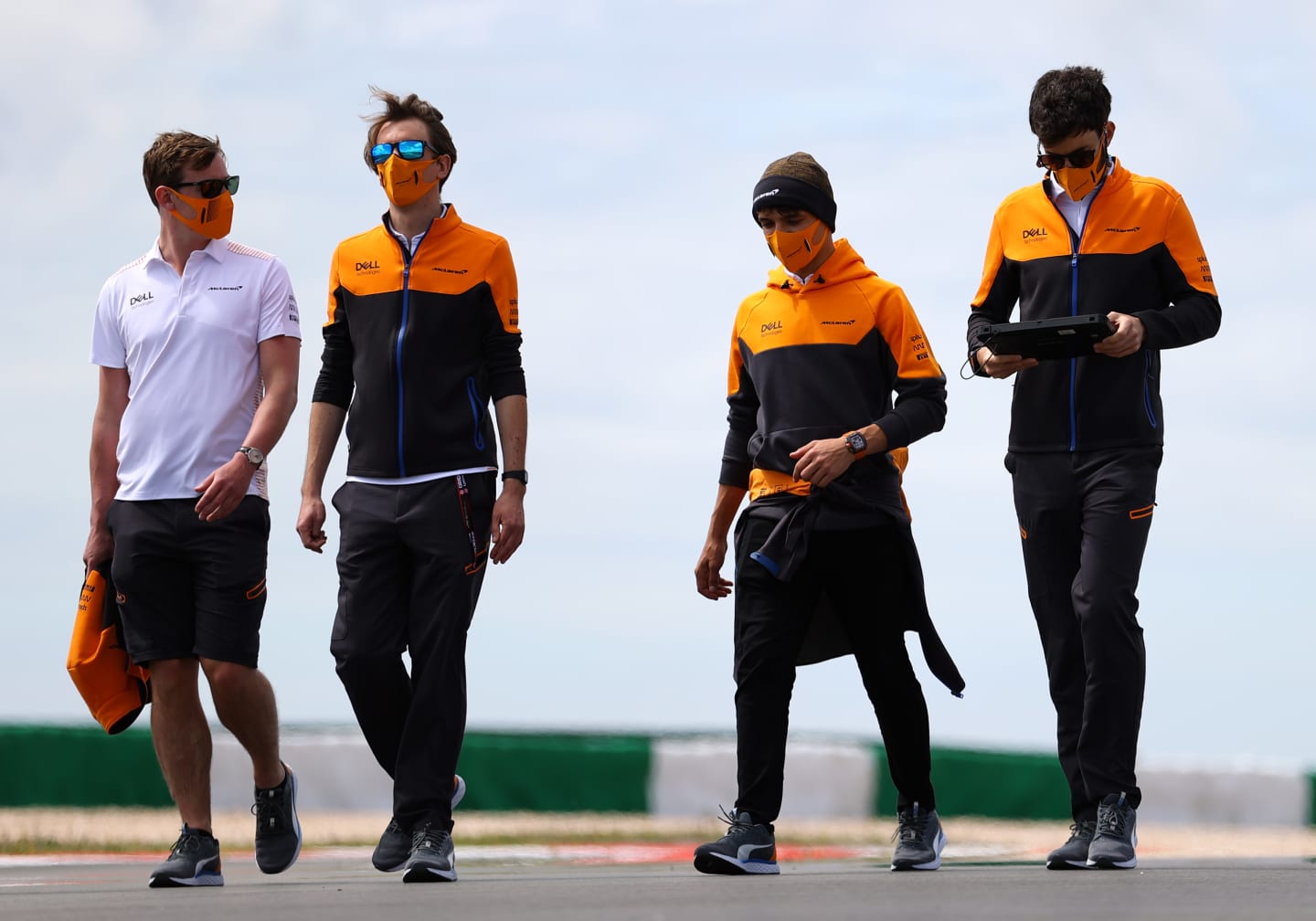 PORTIMAO, PORTUGAL - APRIL 29: Lando Norris of Great Britain and McLaren F1 walks the track with