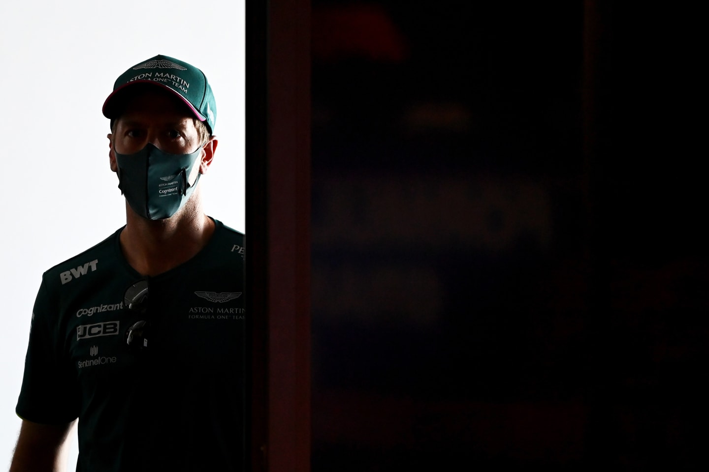 PORTIMAO, PORTUGAL - APRIL 29: Sebastian Vettel of Germany and Aston Martin F1 Team walks into the